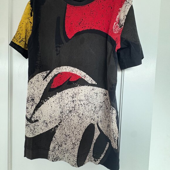Marc Jacobs Mickey T-Shirt Black Crewneck Short Sleeves Allover Print Sz Small - Picture 6 of 8
